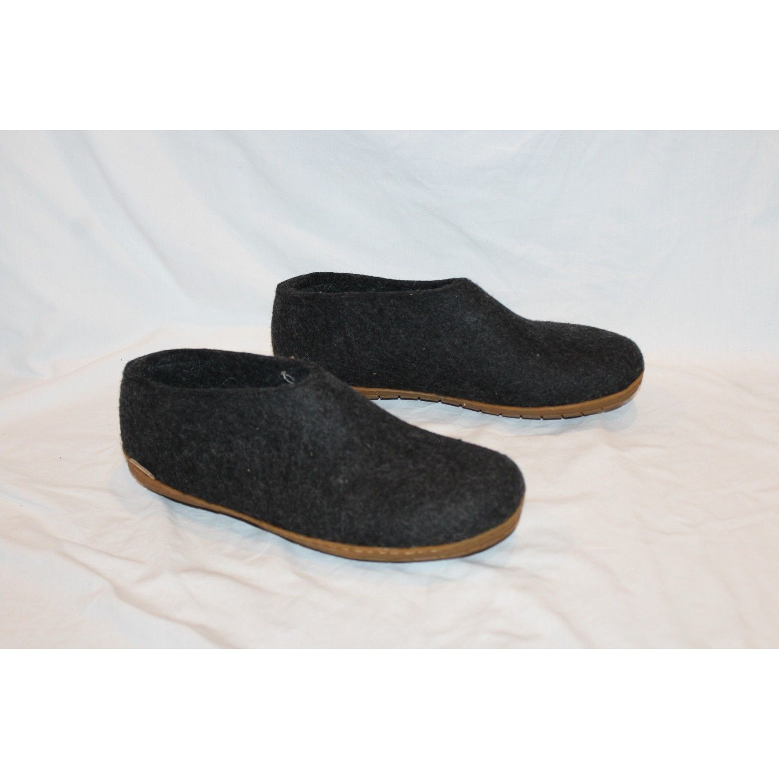 Glerups 100% Gray Wool Men’s Sz Eu 45 Us 12 Rubber Outsole Slipper Booties — image 2 of 6
